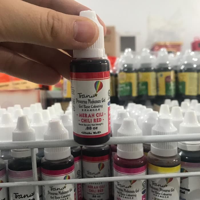 

READY .. PEWARNA MAKANAN GEL BASE MERK TRANS (CHILLI RED)