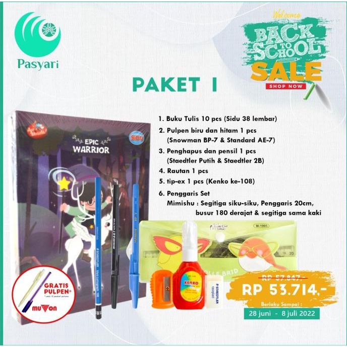 

Stationary Paket / Satu Set Alat Tulis Sekolah Lengkap