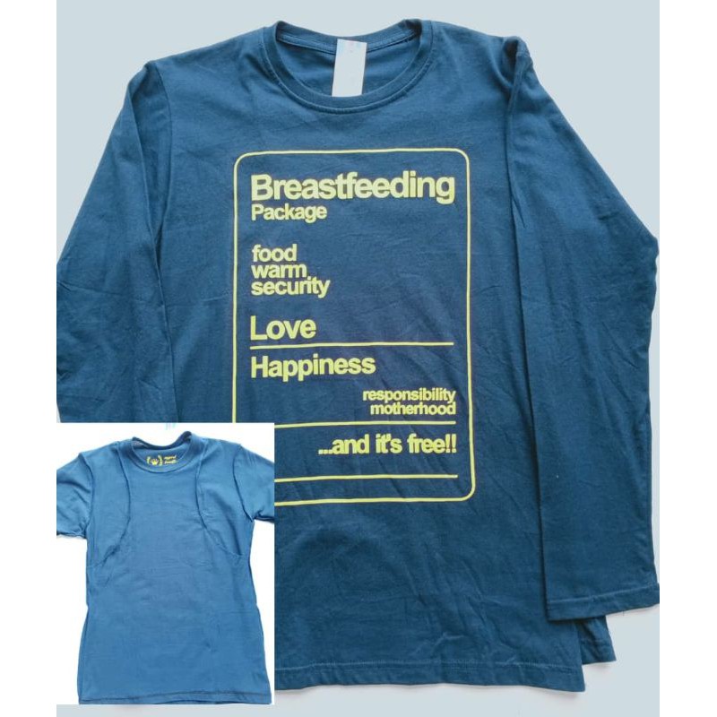 My Queena Tshirt Menyusui Package Dongker(Panjang dan Pendek)