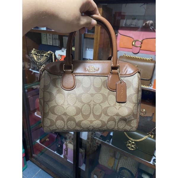 Tas wanita coach mini bennet khaki signature like new preloved