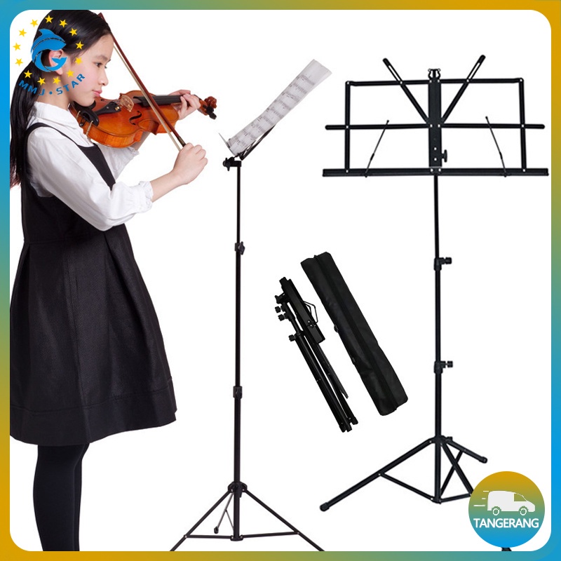 【60-130cm】Tripod Stand Partitur Sheet/Tempat Dudukan Buku Lirik Lagu/Stand Book Musik/Stand Book Tripod