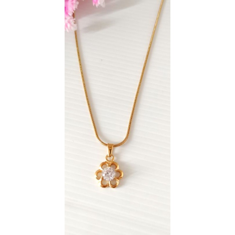 Kalung Set Liontin Permata Kalung Titanium Fashion30