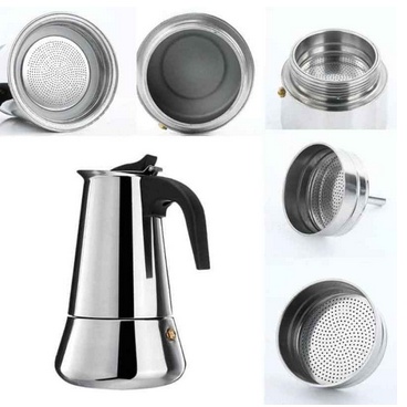 Teko Kopi Espresso Stainless Steel/Espresso Maker Moka Pot Stainless Teko Kopi 8006