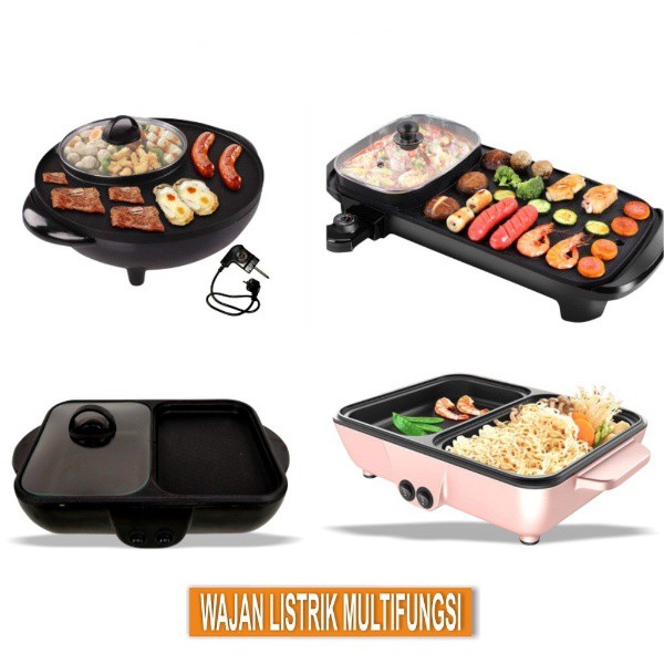 MILIKI SEGERA!!Multifungsi Elektrik Shabu Dan Panggang Grill Pan Dan Hotpot Mini Panci Elektrik