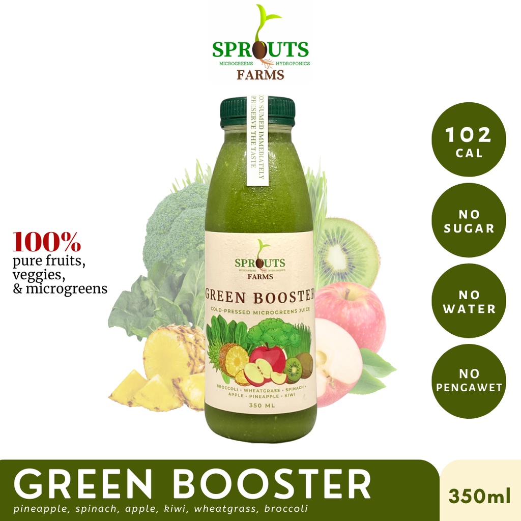 

Sprouts Farms Juice GREENBOOSTER 350ml (Cold-Pressed MICROGREENS Jus)