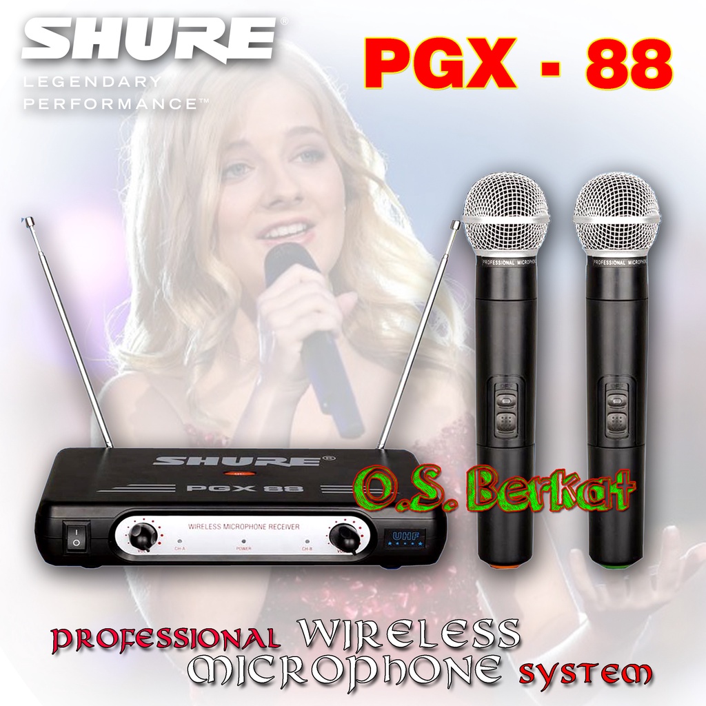 Mic Wireless PGX 88 Microphone Wireless UHF (2 Mic Pegang) Promo Mic PGX88 / Mic PGX-88