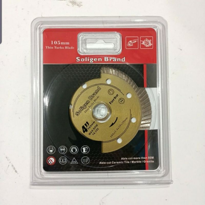 Mata Pisau Potong Keramik Soligen 4" Turbo - Mata Pisau Gerinda Potong Keramik/Granit Turbo