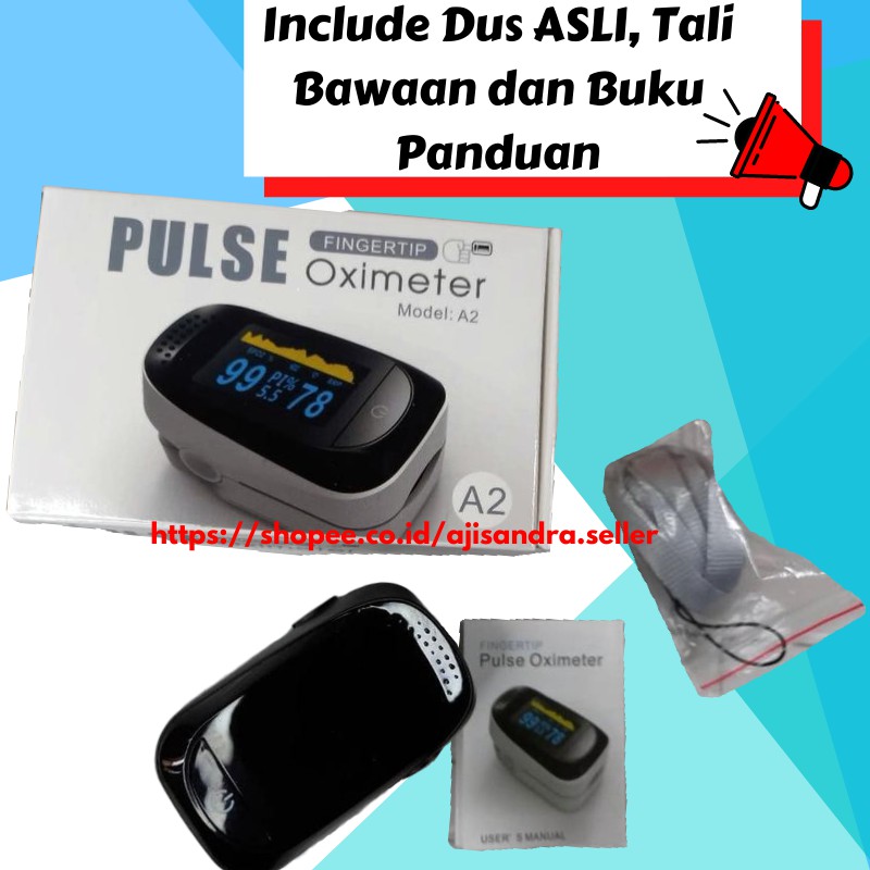 Alat Oxymeter fingertip Oximeter pengukur kadar oksigen spo2 detak jantung A02 saturasi Oksigen