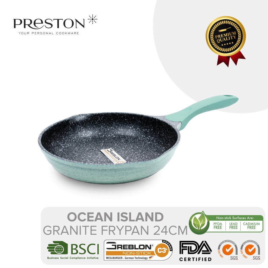 PRESTON COOKWARE - Ocean Island Granite Frypan 24cm Penggorengan Anti Lengket / Frypan Gift / Frypan Kekinian