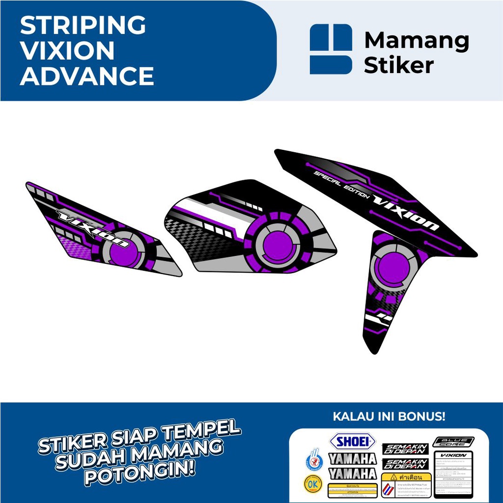 STRIPING VIXION ADVAN 150 NVA VARIASI 7 ROBOT/STIKER YAMAHA VIXION ADVANCE 2015 2016 2017/STICKER VI