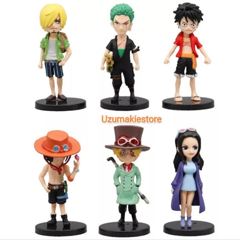 Action Figure Mainan Anime One Piece 1 Set Isi 6