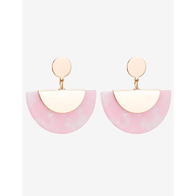 LRC Anting Tusuk Fashion Semicircle Shape Design Simple Earrings