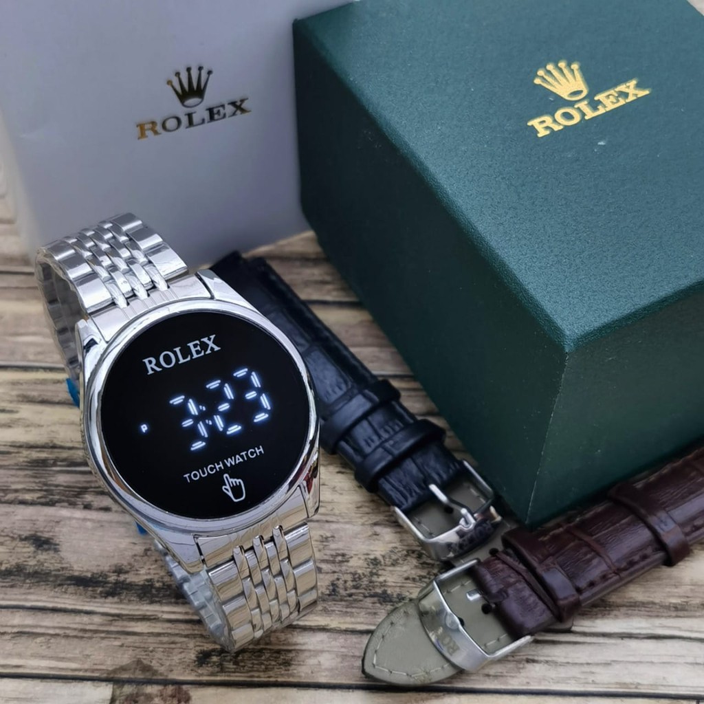 New Arrival Jam Tangan Wanita Rolex Digital Led Plus Tali Free Baterai Box