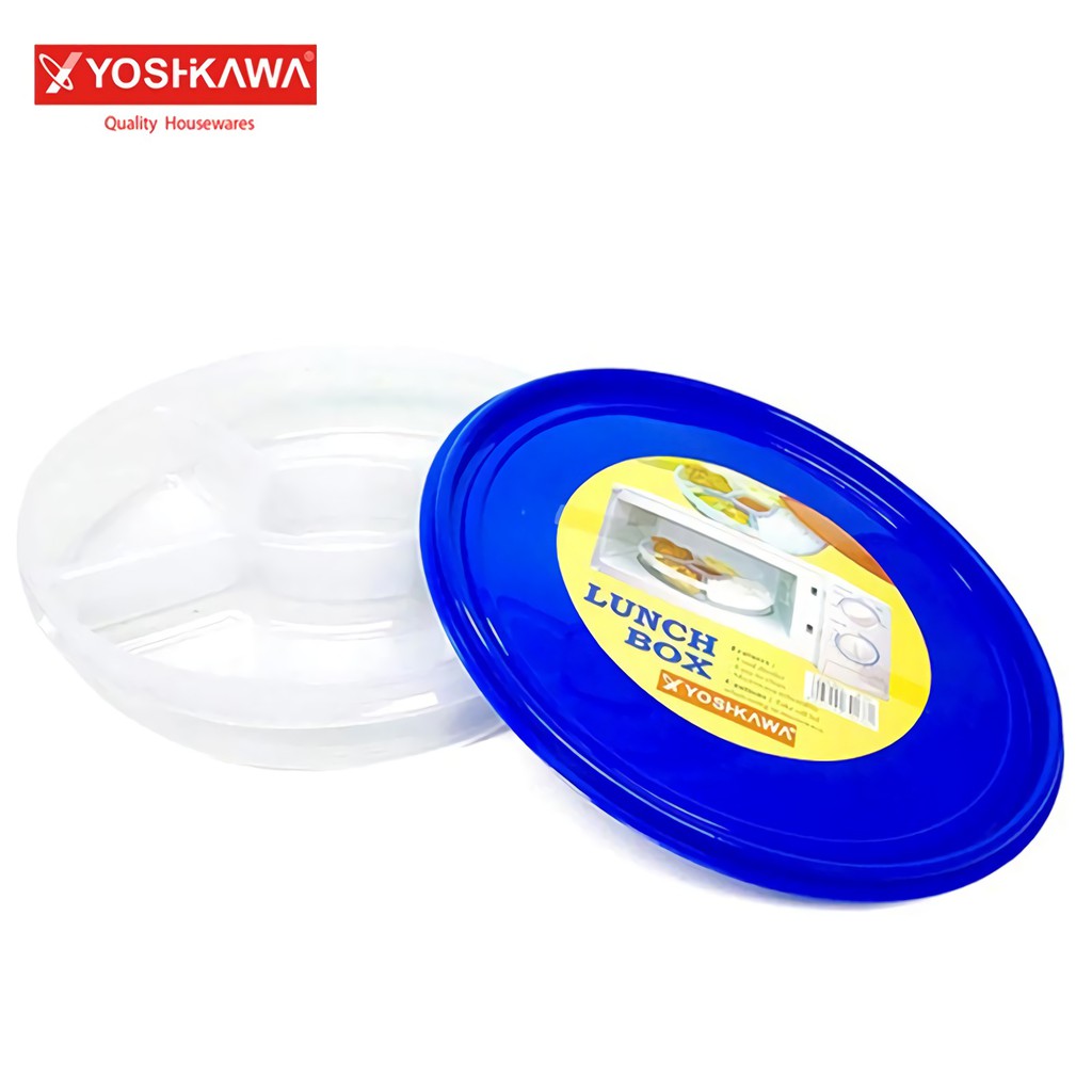 

YOSHIKAWA Tempat Makan Diameter 25 CM 5 Sekat EVL-K-05 Biru