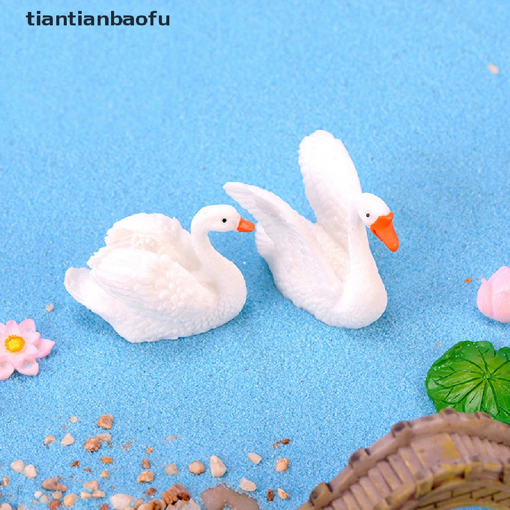 Miniatur Angsa Bahan Resin Untuk Dekorasi Rumah Boneka