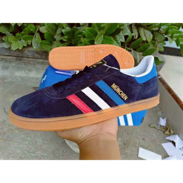 PROMO Adidas Munchen Navy List Biru Putih Merah Premium Murah