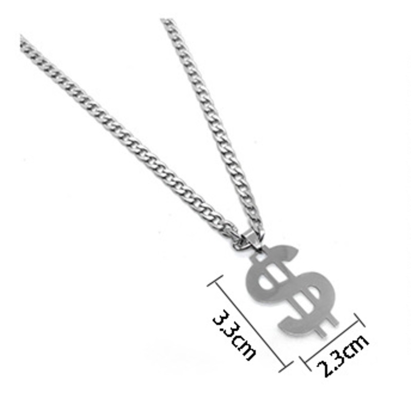 19162dollar Kalung Liontin Dollar Bahan Titanium Steel untuk Pria / Wanita