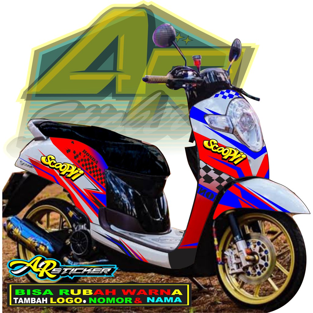Decal scoopy Decal Scoopy full body Full Blok Decal Scopy Dekal New Fi 2017 2018 2019 2020 PUTIH