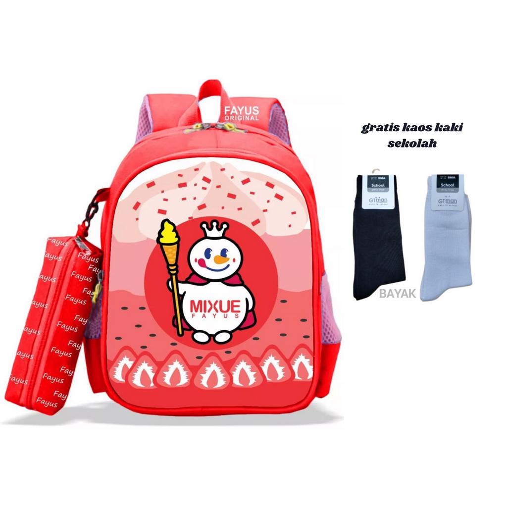 PREMIUM - tas ransel anak sekolah PAUD TK SD LAKI 2in1 PREMIUM VIRAL terbaru 2023 karakter ES KRIM MIXSUE terlaris bisa COD Gratis Kaos Kaki