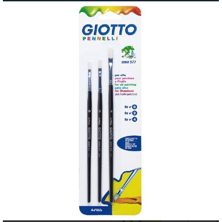 

Kuas Lukis Fila Giotto Flat Set 3 pcs No.0,2,4 Brush Art Rata