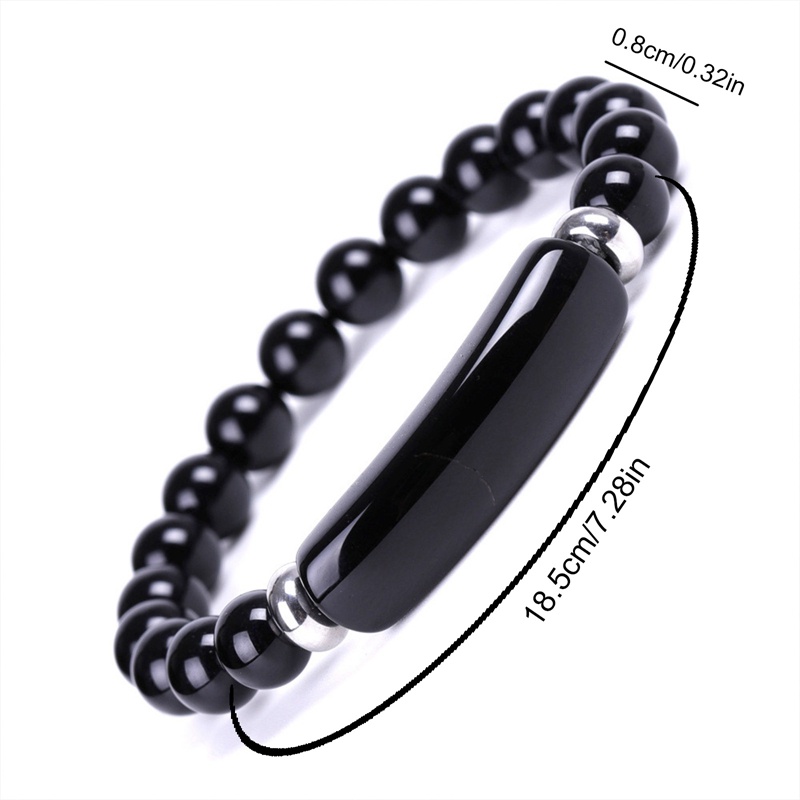 1pc Gelang Tangan Elastis Hias Batu Amethyst 8MM Efek Penyembuhan Untuk Wanita