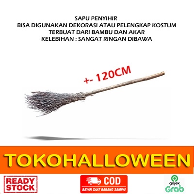 SAPU NENEK SIHIR SAPU PENYIHIR WITCH BROOM KOSTUM HALLOWEEN