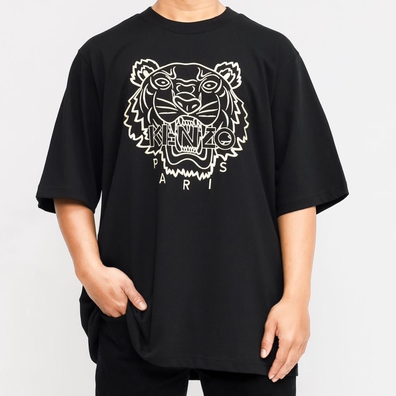 Ken. Tiger Tshirt Black/Gold Bordir