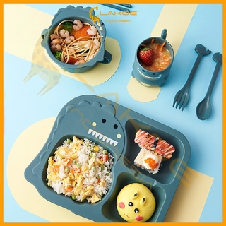 Image of LAKOE (Free Bubblewrap) Peralatan Makan Sendok Dan Garpu Desain Dinosaurus Untuk Anak/mangkuk piring