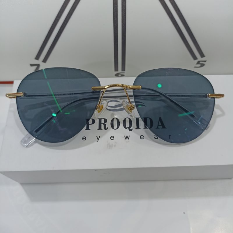KACAMATA AVIATOR BOR FRAMELESS LENSA BLUECROMIC