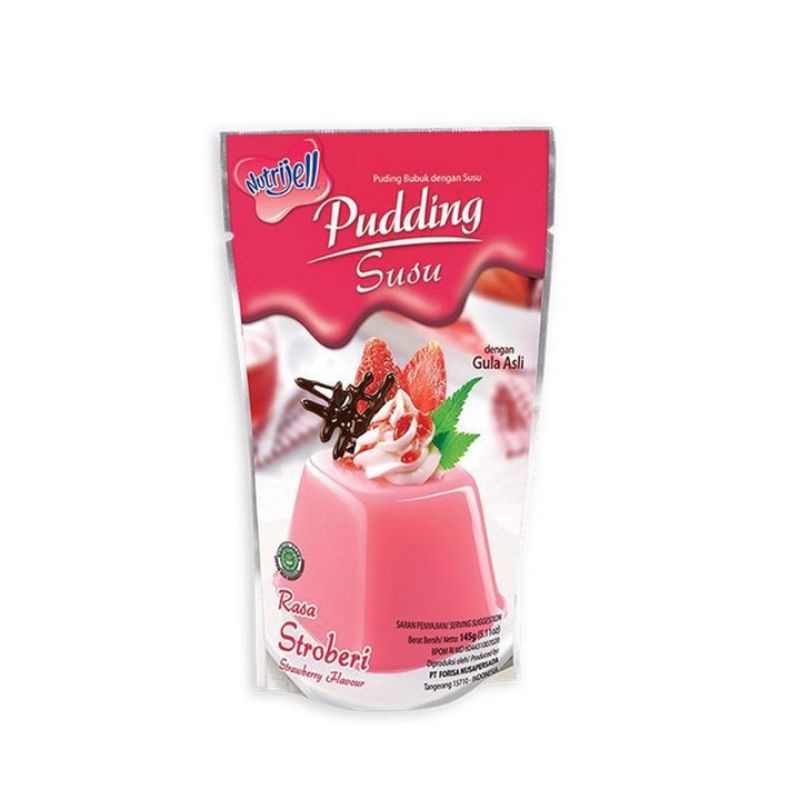 

pudding susu strawberry nutrijell