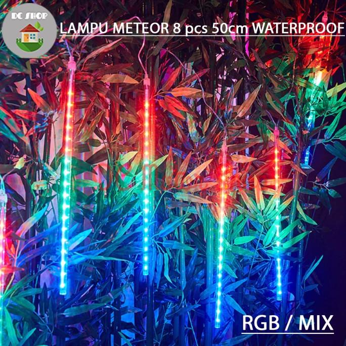 Lampu Meteor Tube 50cm 8 pcs / Lampu Pohon LED Waterproof Air Hujan