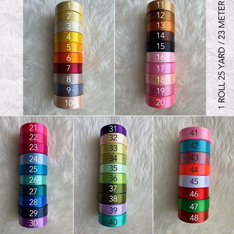 

ONGKIR9RB Pita Satin 1 INCH / 2,5 CM 25 YARD (BRAND SAKURA)