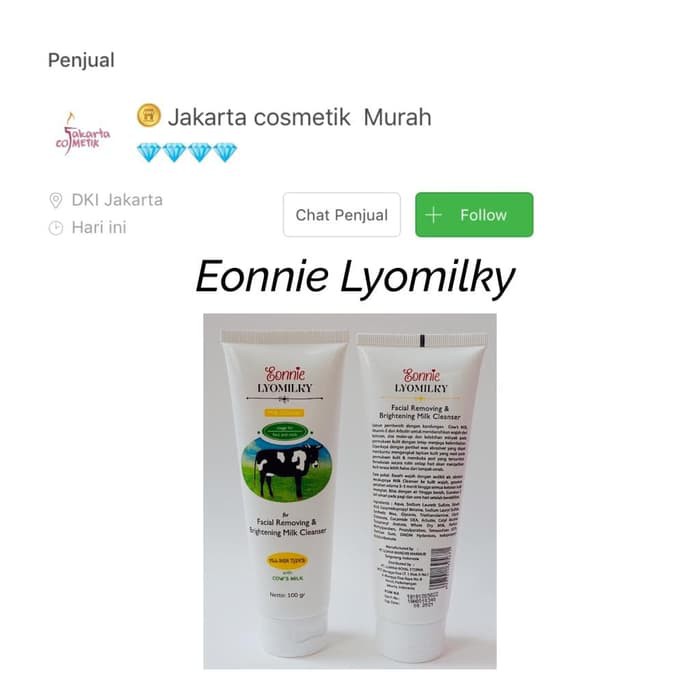 Terlaris | Eonnie LYOMILKY Whitening Milk Cleanser BPOM / SABUN LYOLAN BPOM keren