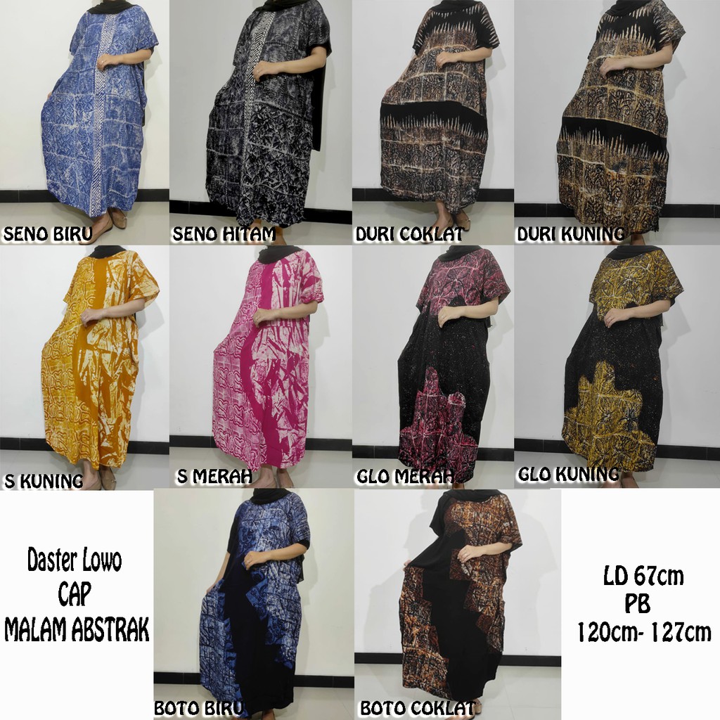 Daster - Longdres Kalong/ Kelelawar/ Lowo Batik Cap/ Leher O/ Baju Tidur/ Tulis
