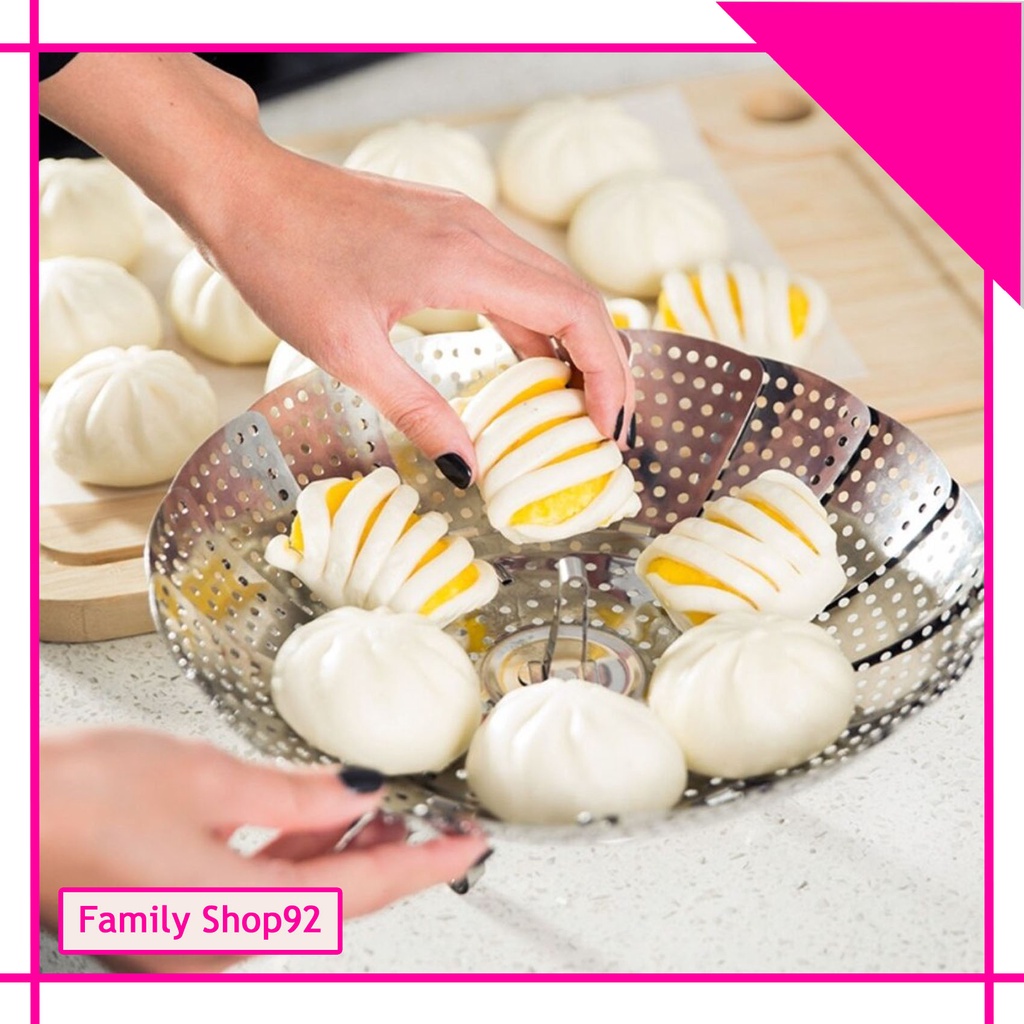 Kukusan Stainless Flexible (16 to 26cm) Steamer Alat Kukus Serbaguna Kukusan Stainless Flexible Stea