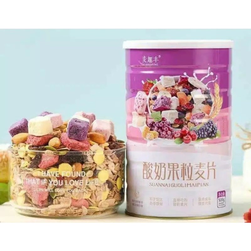 Oatmeal Yogurt Suannai Guolimaipian Mix Fruit / Cemilan China / Sereal Sehat Import China