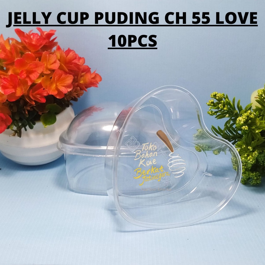 JELLY CUP PUDING CH 55 LOVE ISI 10PCS / CETAKAN PUDING