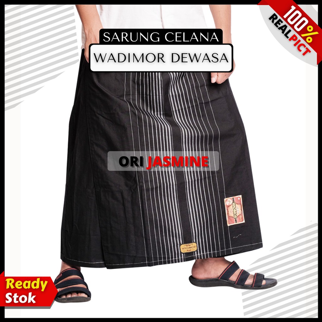 Sarung celana dewasa muslim wadimor jumbo polos hitam tumpal motif bali pria murah