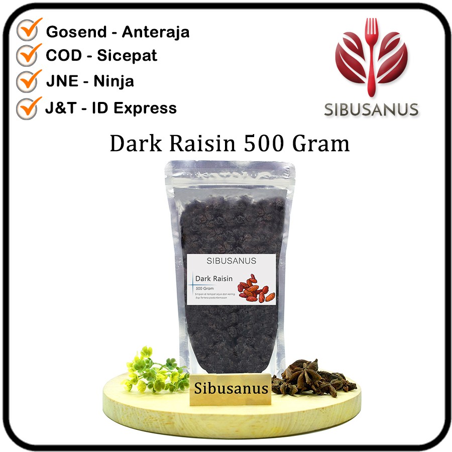 

Dark Raisin 500 Gram - Kismis Hitam 500gr - Kismis Hitam Tanpa Pemanis Original 500 Gram