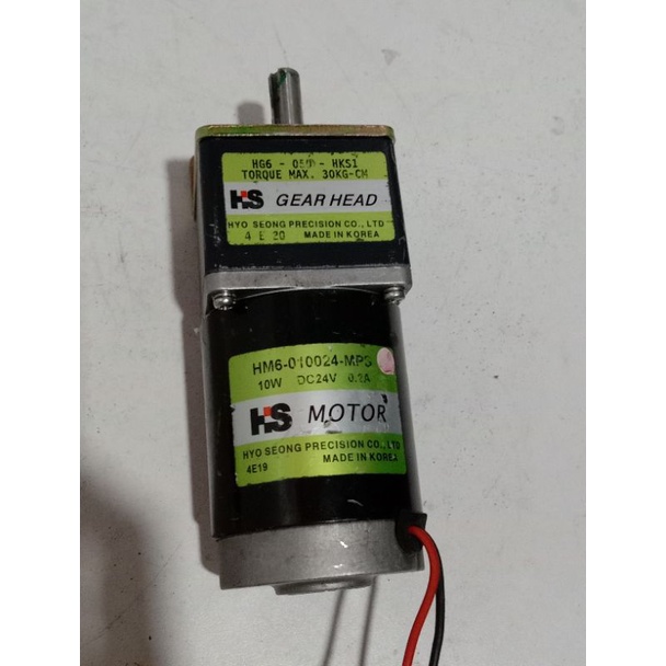 Dc Motor Gearbok HS 24V 10W TORQUE 30Kg