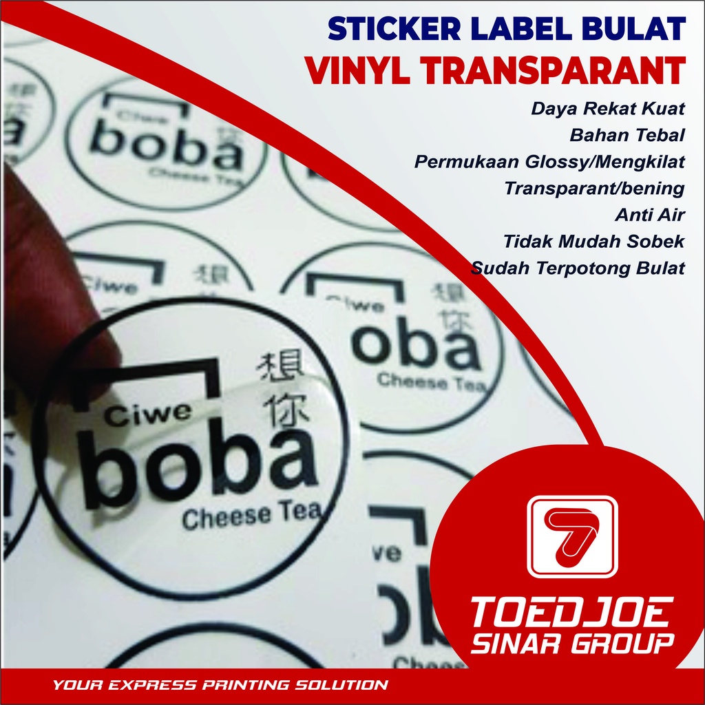 

STIKER LABEL KEMASAN TRANSPARANT WATERPROOF/ANTI AIR, TIDAK MUDAH SOBEK,, MURAH MERIAH