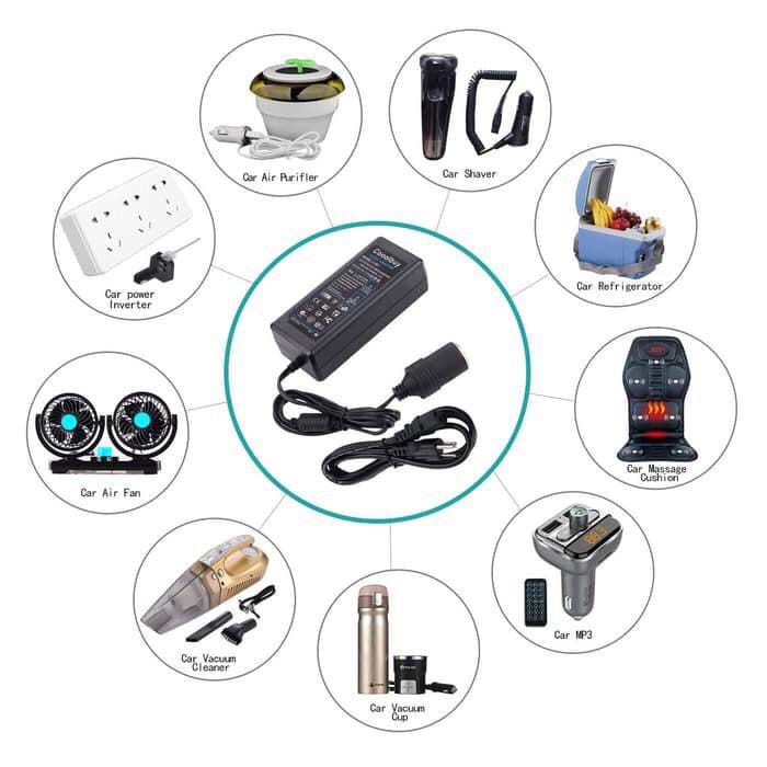 Adaptor Lighter 5A 10A Converter Konverter 220V AC To 12V DC Lighter Socket Power Sehingga Ccok Di Gunakan Untuk Kompresor angin ban mobil Kompresor pompa air alat cuci Kulkas portable vacum cleaner