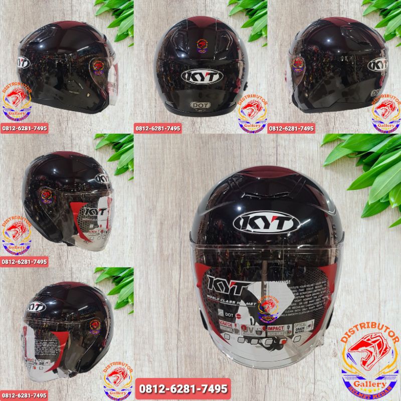 Jual HELM KYT KYOTO HITAM GLOSSY ORIGINAL Shopee Indonesia