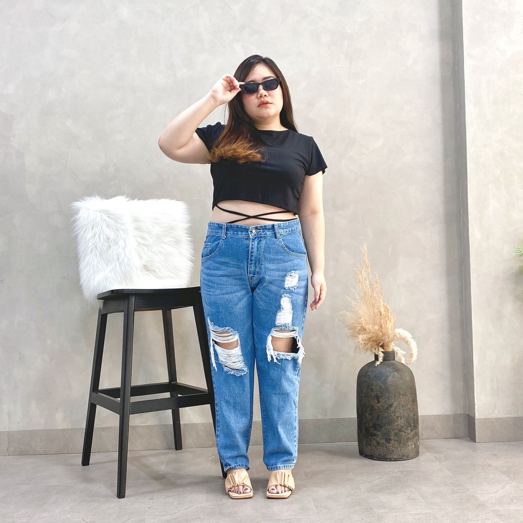 CELANA JEANS WANITA UKURAN NORMAL &amp; JUMBO BF VOLKS NEW - SYSCLOTHIER