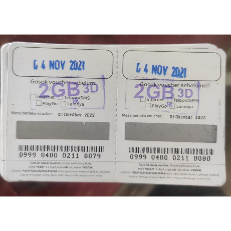 Voucher Axis 2gb 3Hari