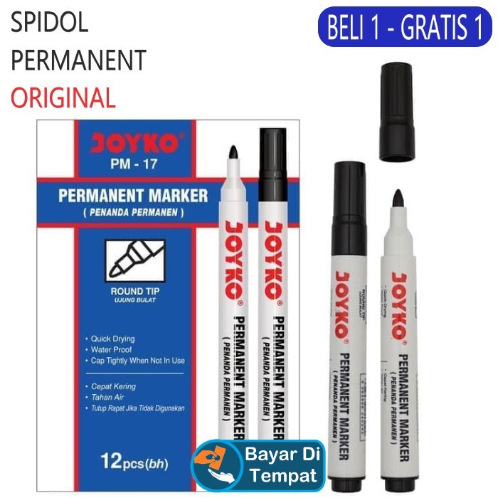 

( 2 Pcs) Spidol Permanent ORIGINAL Joyko / Spidol Permanent Marker Montana / Alat Tulis Spidol Pm-Mp