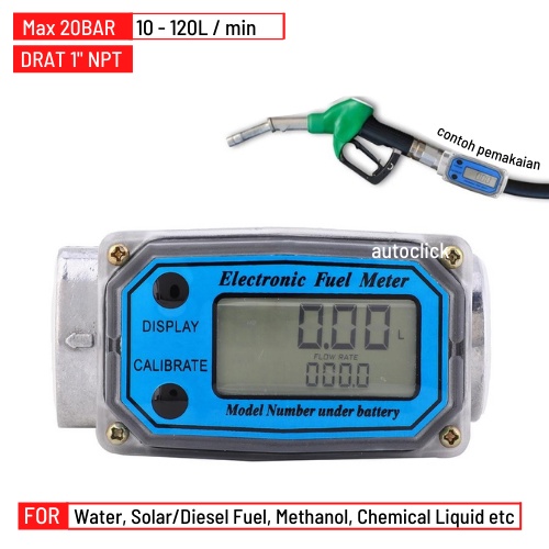 Digital LCD Display Electronic Fuel Flow Meter 1inch for Chemical