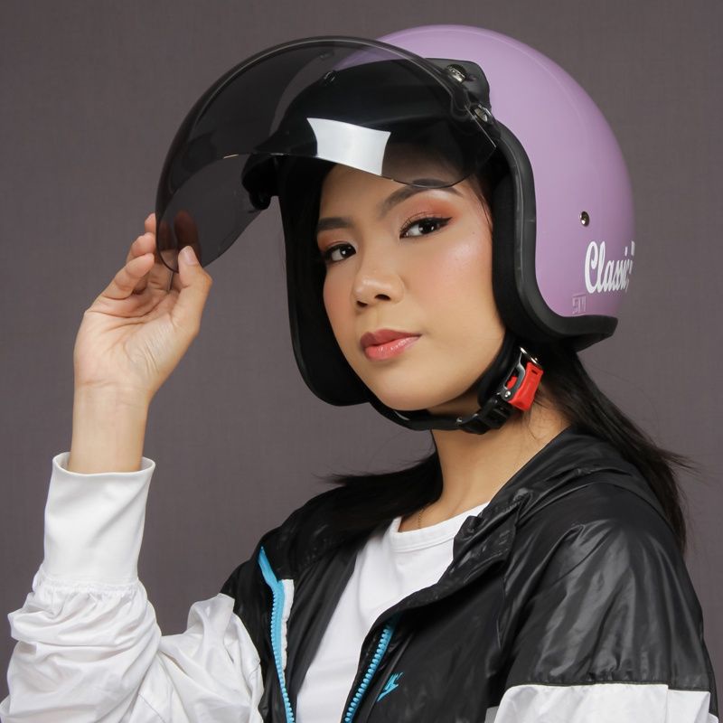 Helm Bogo Classic Fulleher + Kaca Cembung
