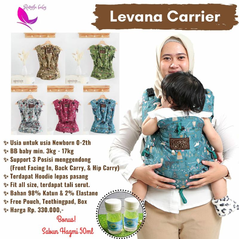 [Bonus Hagmi] CuddleMe LEVANA Carrier Gendongan Bayi 0-2 th One Size Adjustable | Gendongan Bayi SSC MShape Newborn - Toddler