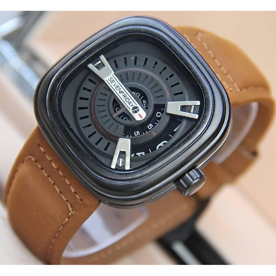 Jam Tangan Pria Seven Friday SV04 Light Brown KW Super Chrono Aktif Arloji SevenFriday terbaru